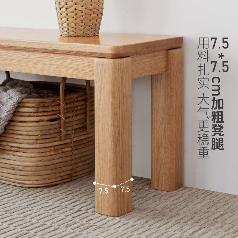 Solid Oak Wood Long Nordic Modern Bench for Living Room, Entryway, or Bedroom - Durable & Stylish Seating Furniture for Home Decor