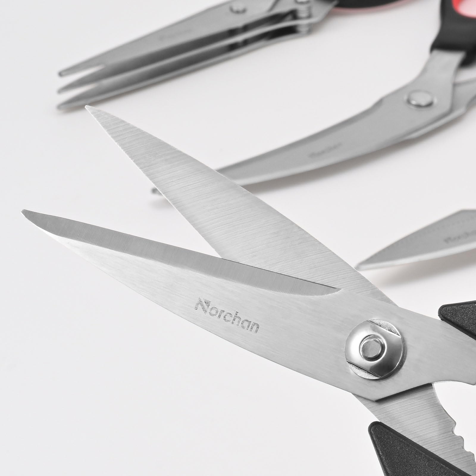 Heavy Duty Kitchen Scissors Set - 5 Stainless Steel Cooking Shears with Holder for Multipurpose Use in Food Prep