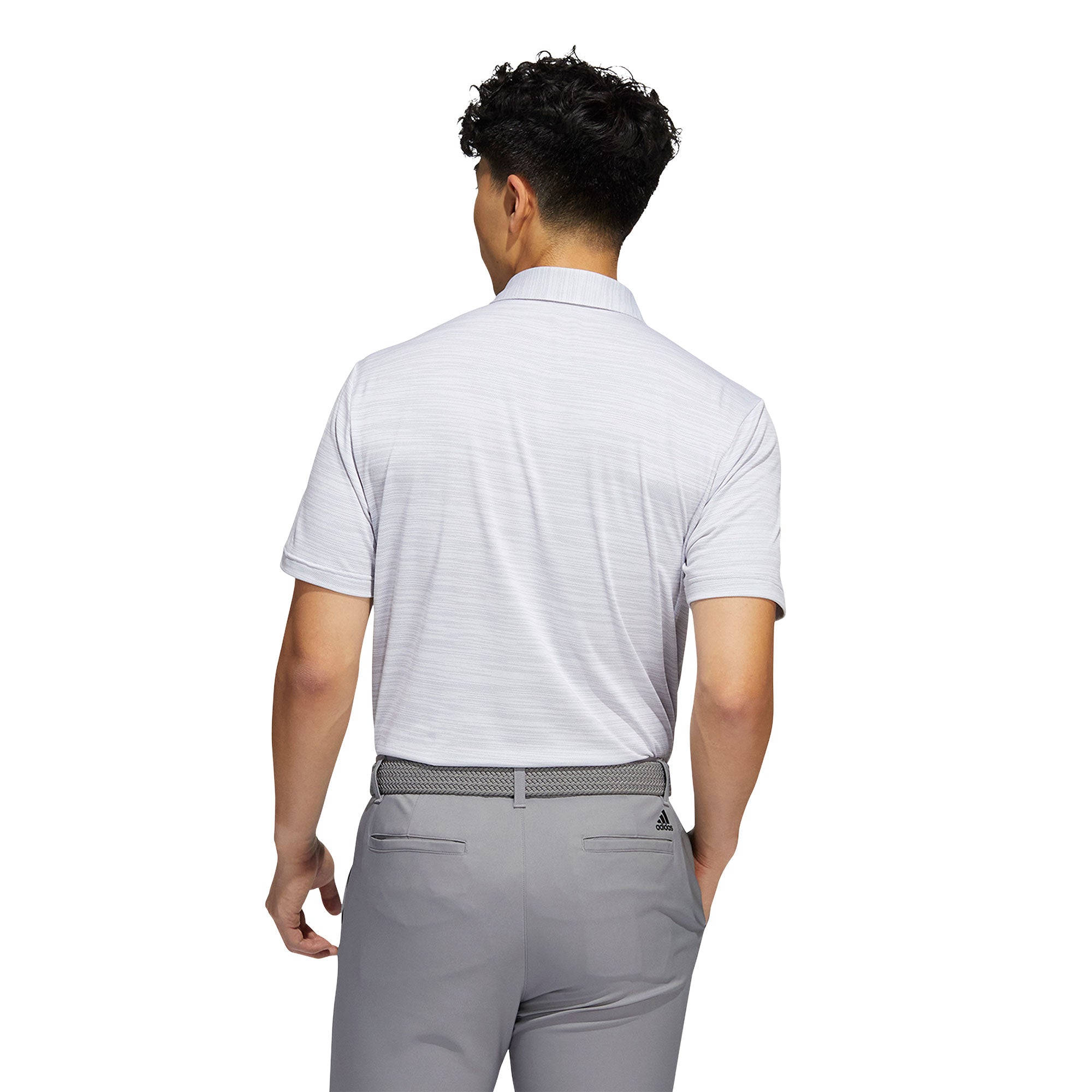 Adidas Men's Space Dyed Striped Golf Polo Shirt - Moisture Wicking & UV Protection for Golf & Casual Wear