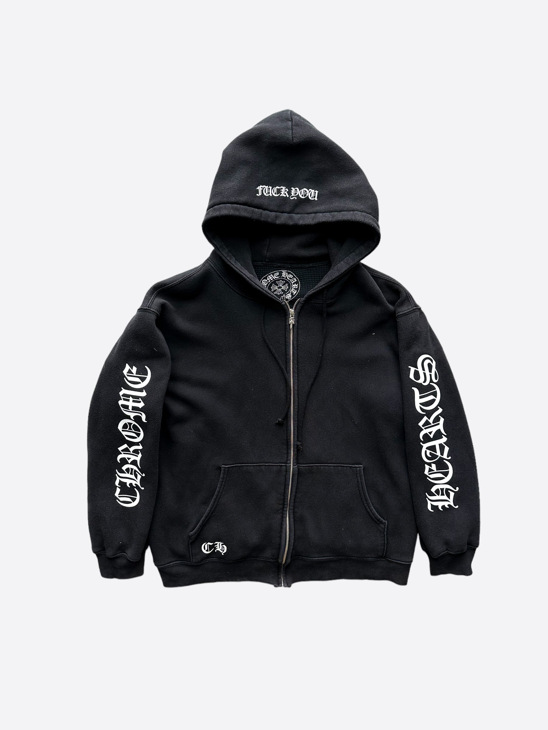 Chrome Hearts Thermal Lined Horseshoe Zip Up Hoodie for Men & Women - Winter Warm Fleece Jacket with Unique Design for Streetwear & Casual Outfits