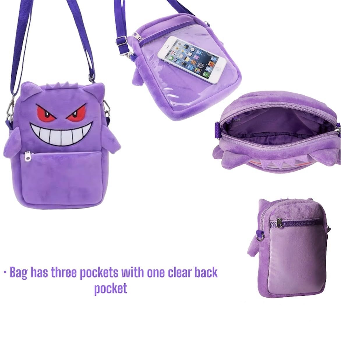 Genga Crossbody Bag for Women - Stylish Purple Shoulder Bag with 50 Unique Stickers - Perfect for Travel, Shopping & Everyday Use