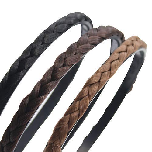 2-Piece Women's Synthetic Braided Headbands with Teeth - Hair Hoop & Plaited Wig Accessories for Everyday Wear, Parties & Cosplay