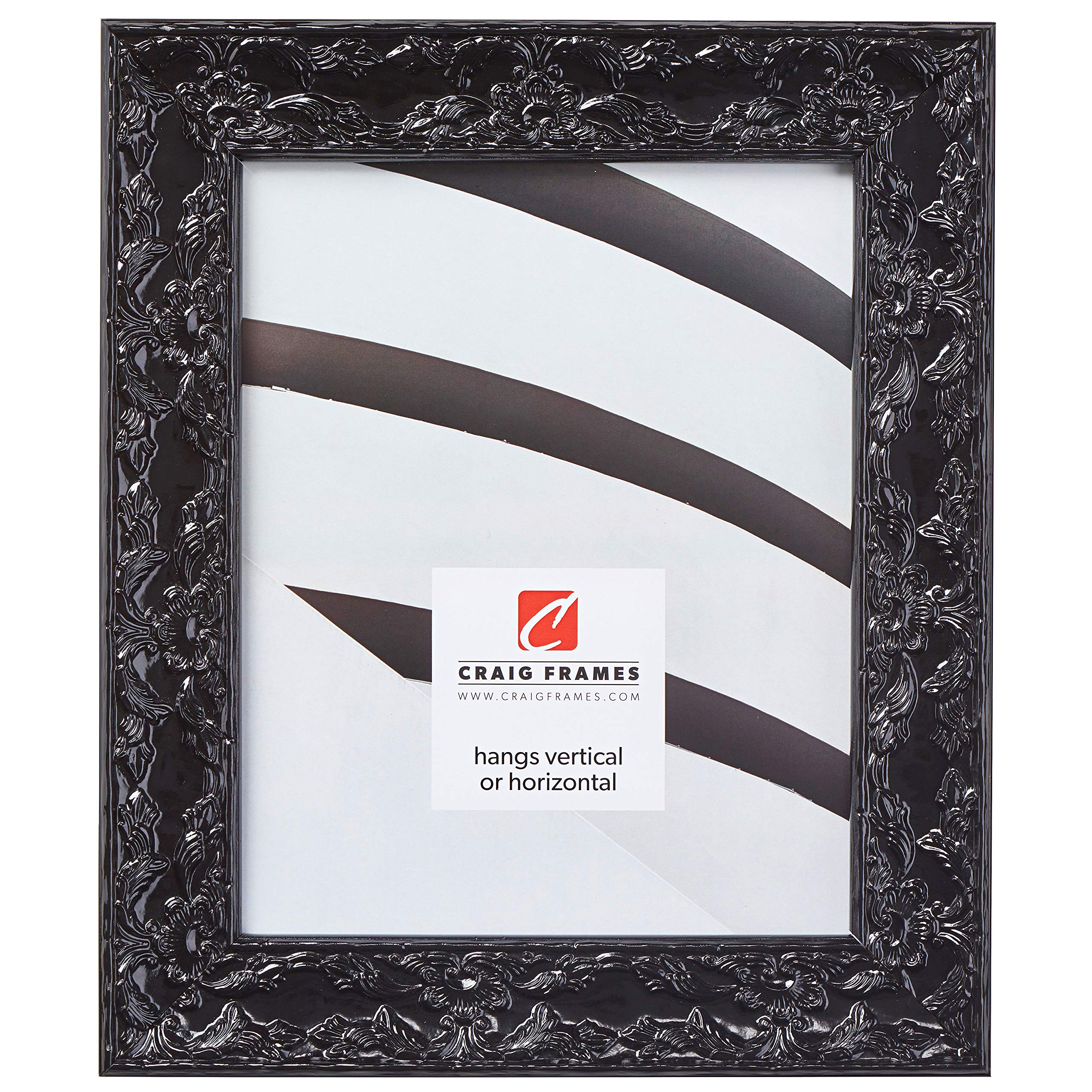 Craig Frames Renaissance Obsidian Black Picture Frame 24x36 Inch - Premium Wall Art Display for Home, Office & Gallery Decor