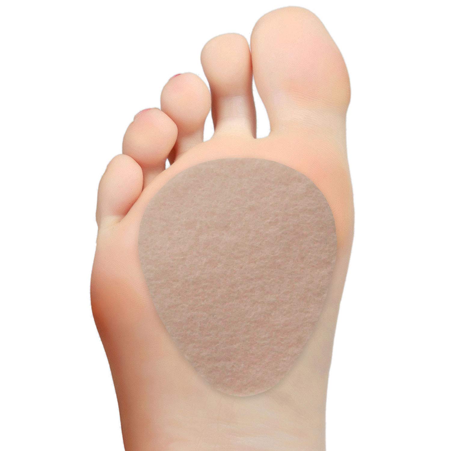 3/16” Adhesive Felt Metatarsal Foot Pads - 20-N Cushioning for Ball of Foot Pain Relief | 100 Count | Long-Lasting Protection with Skived Edge Design | Ideal for High Heels, Running Shoes & Work Boots