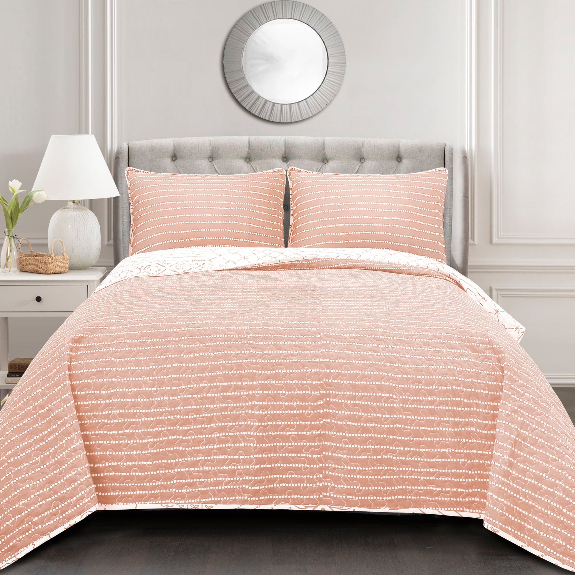 Monique 3-Piece Quilt Set - Queen Size Bedding, Soft Microfiber Comforter with Matching Pillow Shams - Perfect for Cozy Bedrooms & Guest Rooms