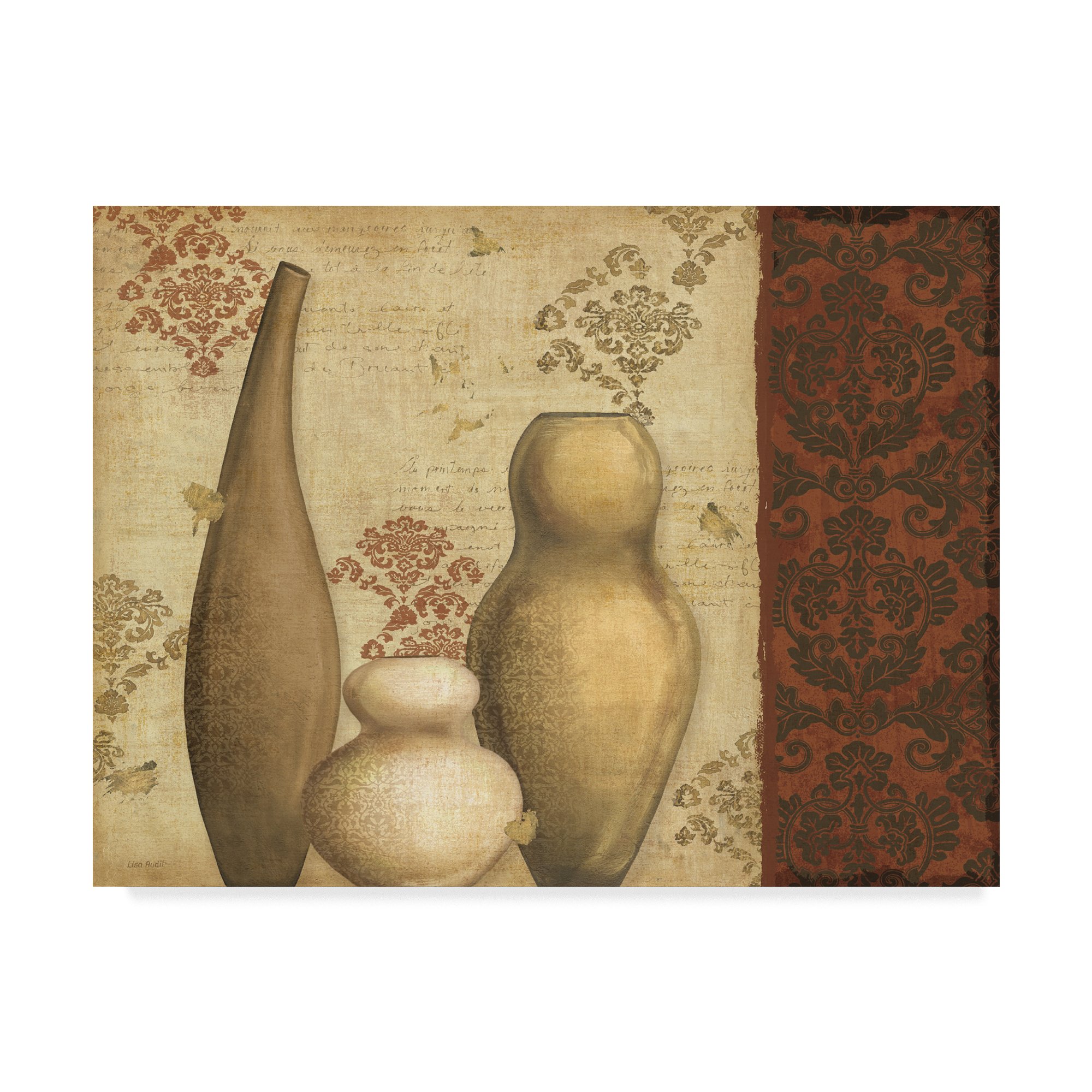 Lisa Audit Vases III Wall Art - 18x24 Inch Canvas Print for Home & Office Decor - Perfect for Living Room, Bedroom, or Gift