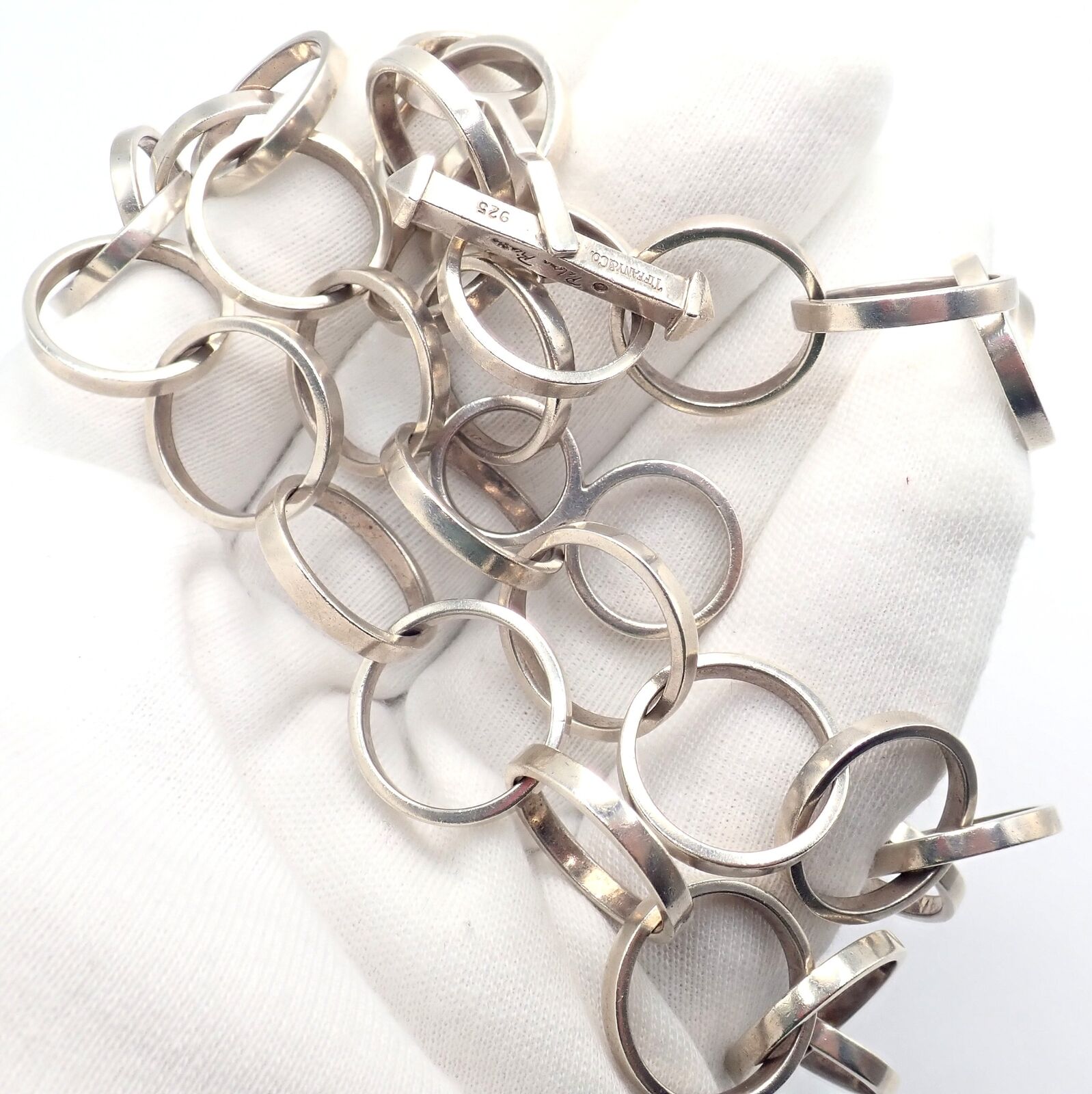 Tiffany & Co Picasso Sterling Silver Circle Link Long 34
