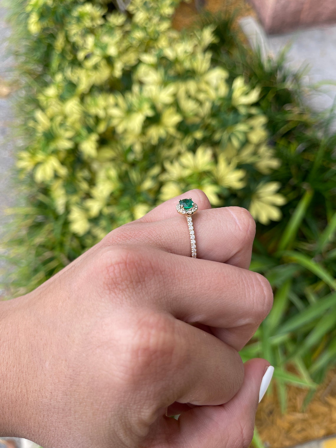 1.57tcw Natural Dark Green Oval Emerald Cut Diamond Halo Engagement Ring in 14K Gold - Perfect for Proposals, Anniversaries & Bridal Jewelry