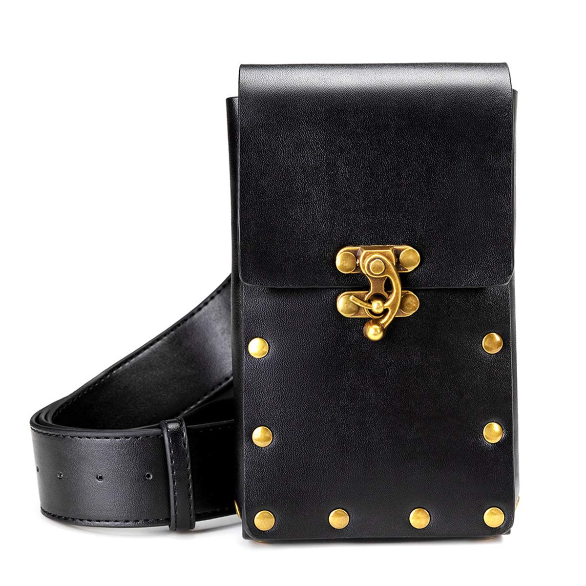 Vintage Women's Crossbody Bag - Retro Mini Waist Pack Purse for Ladies (Black) | Perfect for Travel, Concerts & Everyday Use