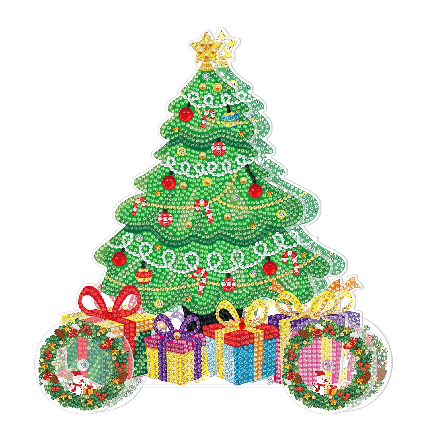 DIY Diamond Painting Lamp Kit - LED Christmas Tree & Snowman Night Light, Double-Side Drilling Arts & Crafts for Home Decor - Perfect Gift for Women, Kids & Lovers (CAR05) | Holiday Decor, Bedroom Nightlight, Craft Project & Christmas Present