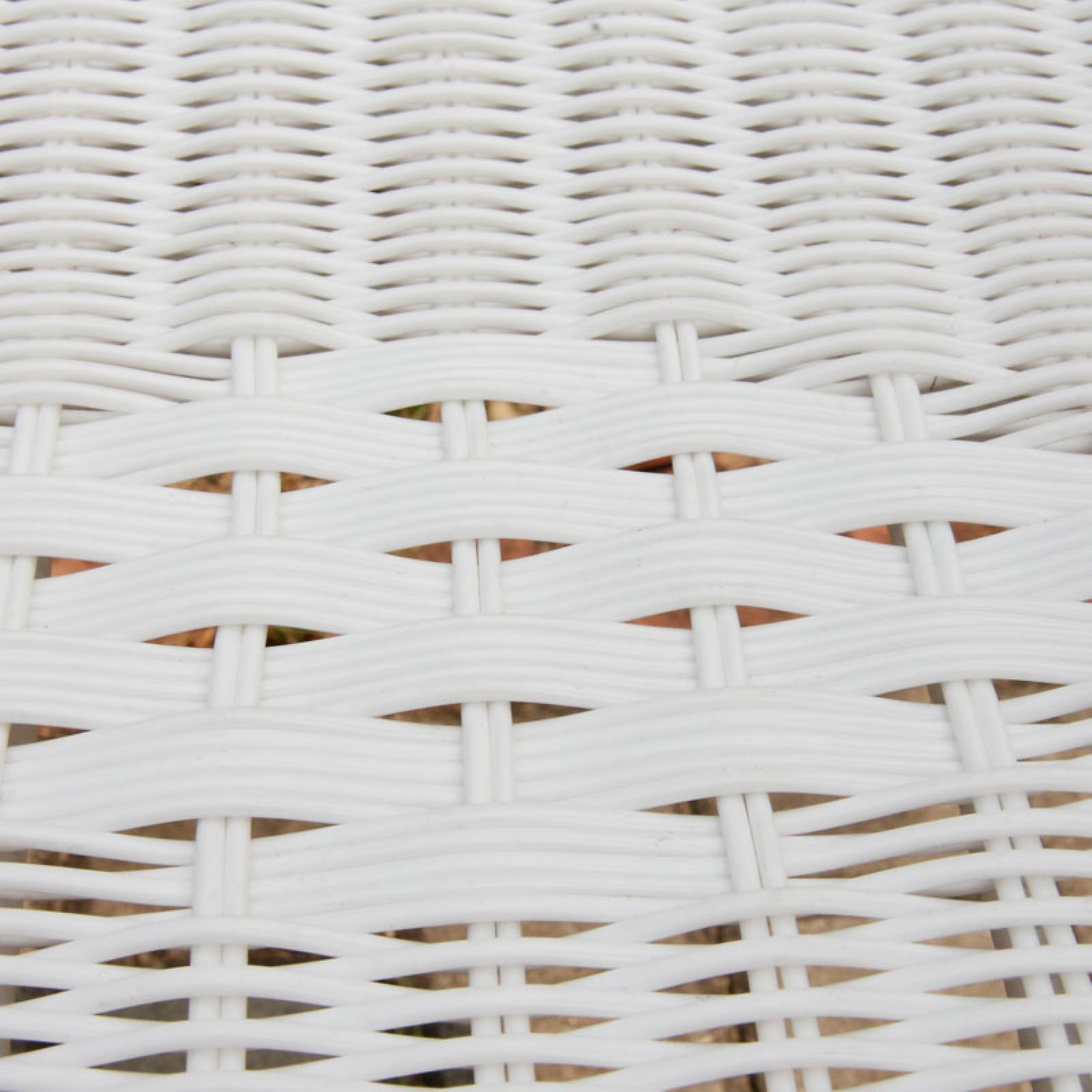 Wicker Lane White Wicker Outdoor Patio End Table - Small Side Table for Porch, Garden, Poolside & Balcony Decor