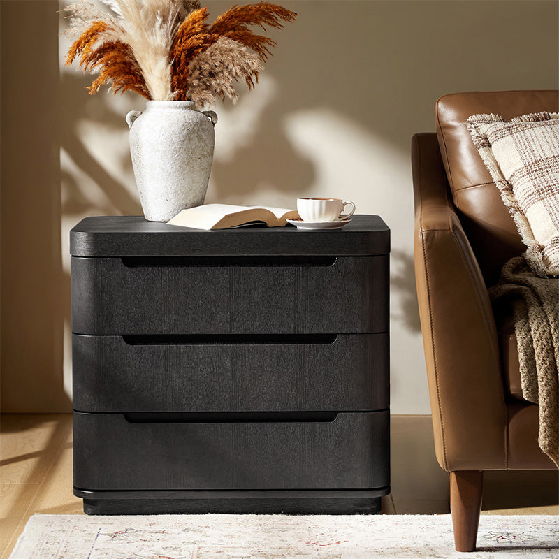 Yolanda Large 3 Drawer Nightstand with Hidden Storage - Modern Bedside Table with Optional Styles - Perfect for Bedroom, Guest Room, or Small Space Organization
