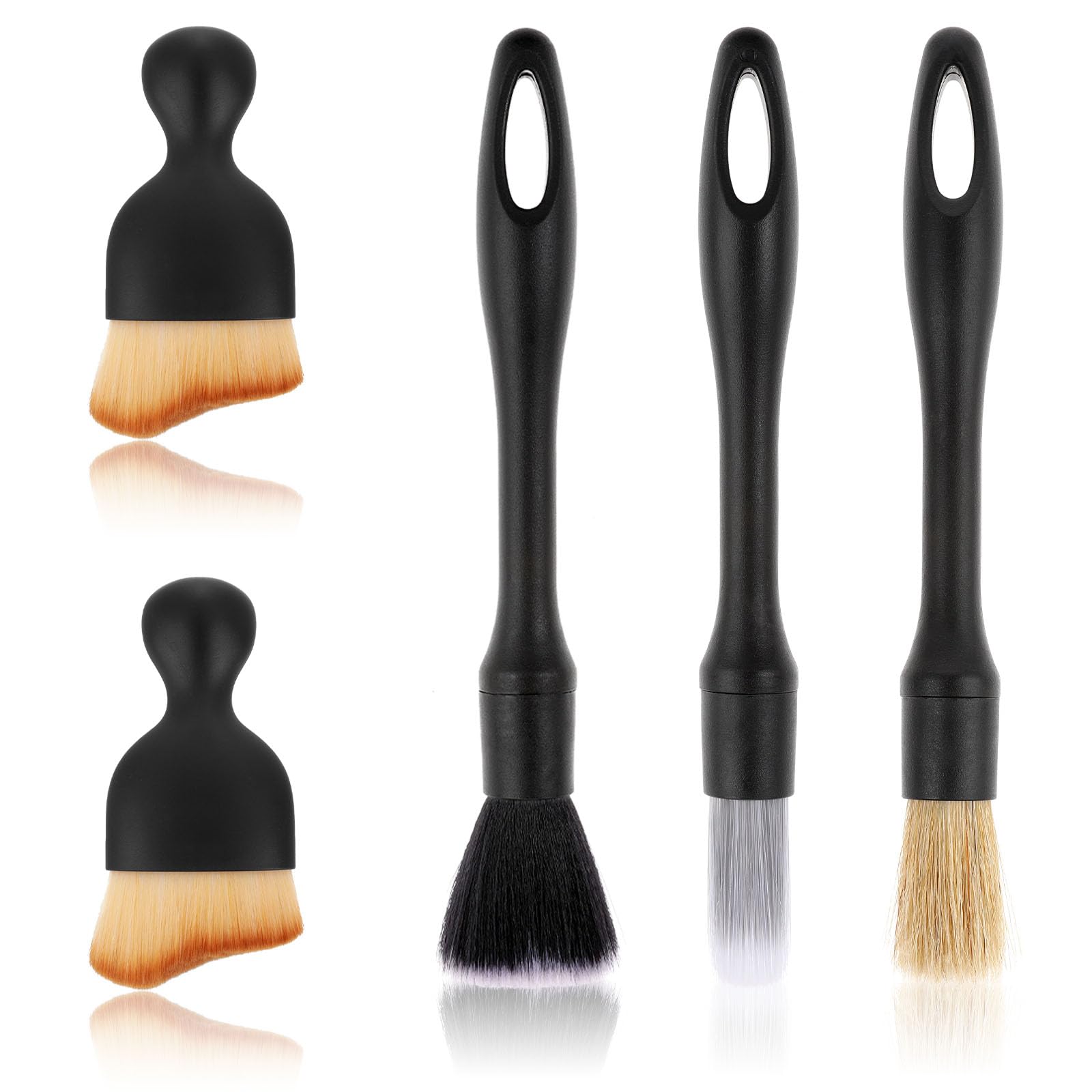 Cobee 5PCS Car Detailing Brush Set - Soft Bristle Interior Cleaning Brushes for Dashboard, Wheel Rims & Air Vents | Dust Removal Tools for Car Detailing & Auto Care | Perfect for Home & Professional Use