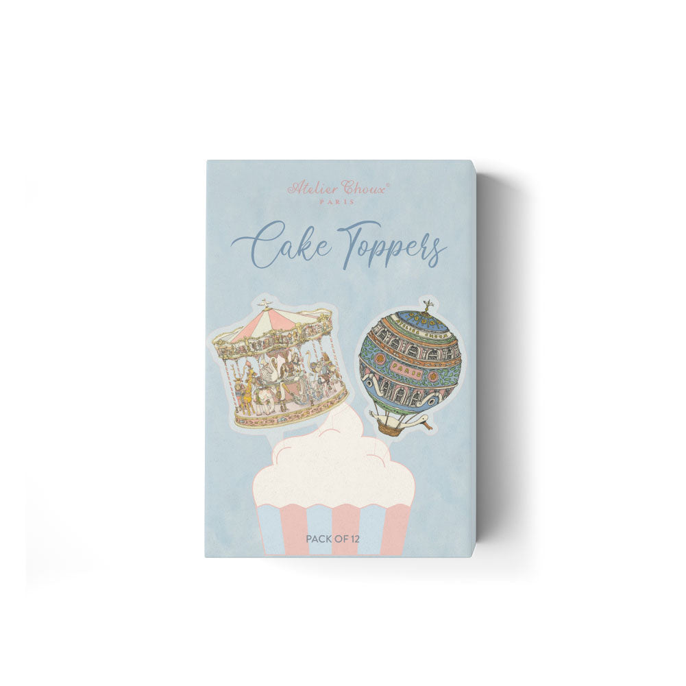 Atelier Choux Mini Cake Toppers - Elegant French-Inspired Baby Shower & Birthday Cake Decorations for Special Occasions