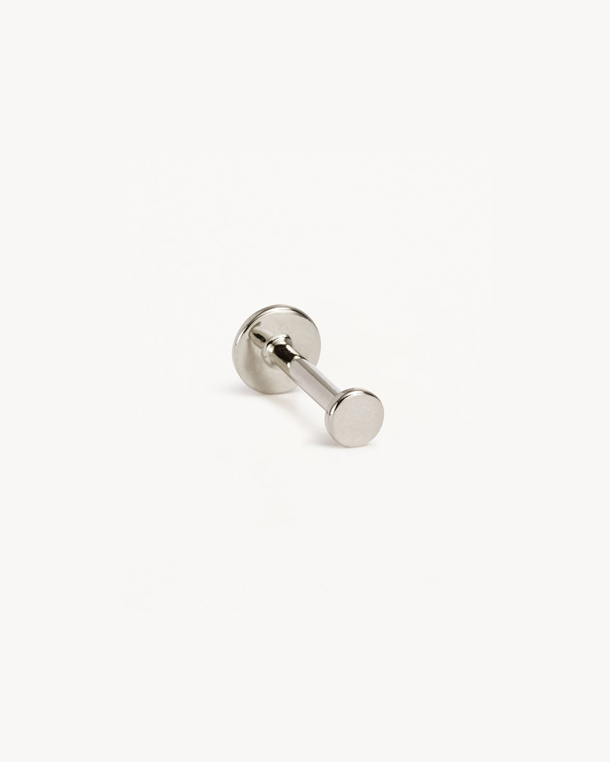 14K Solid White Gold Lunar Cartilage Flatback Earrings - Minimalist Hoop Earrings for Helix, Tragus, or Conch Piercing - Perfect for Everyday Wear & Special Occasions