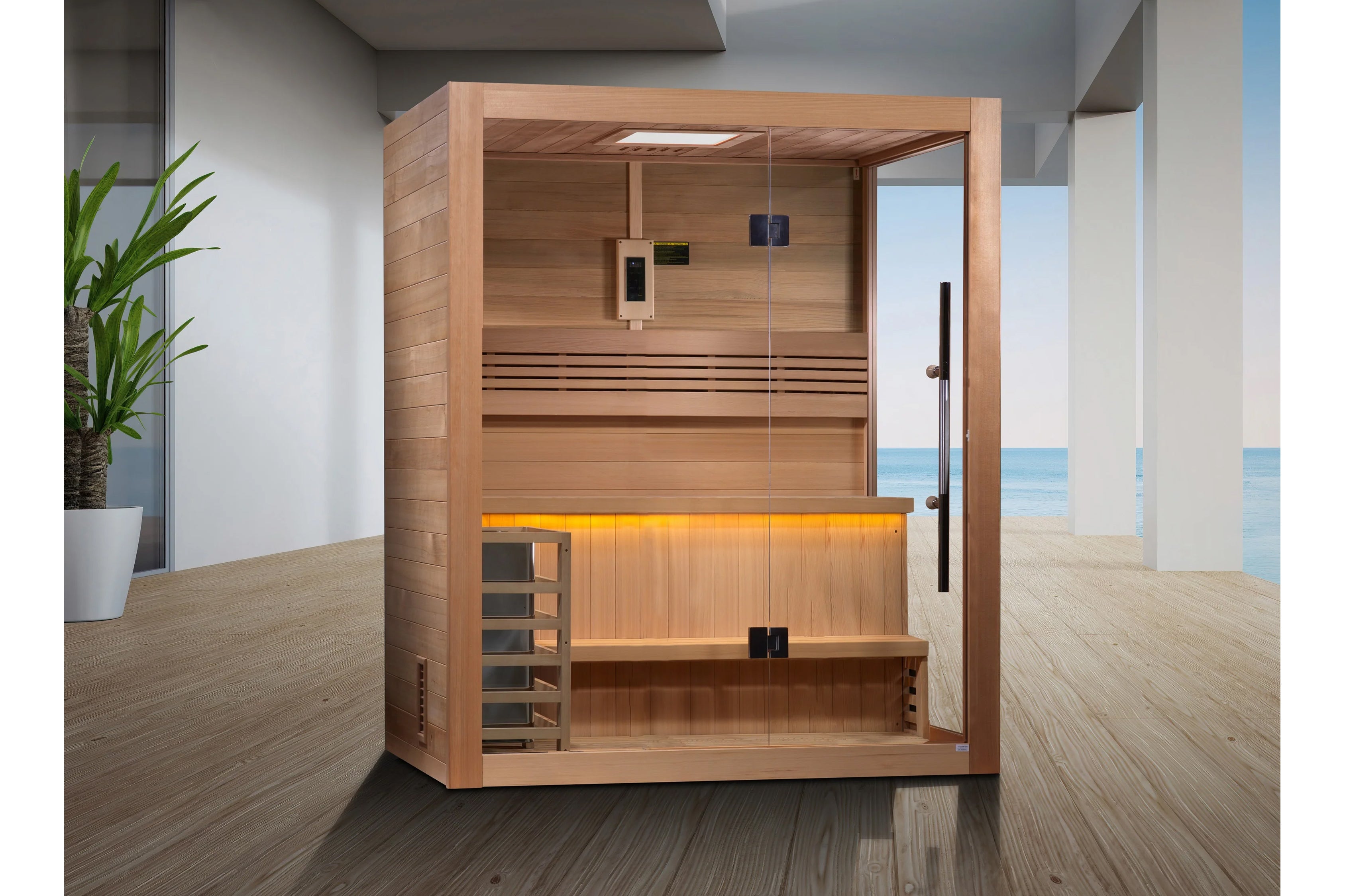 Golden Designs Hanko Edition 2 3-Person Indoor Traditional Sauna - Relaxation & Detox for Home Spa Experience