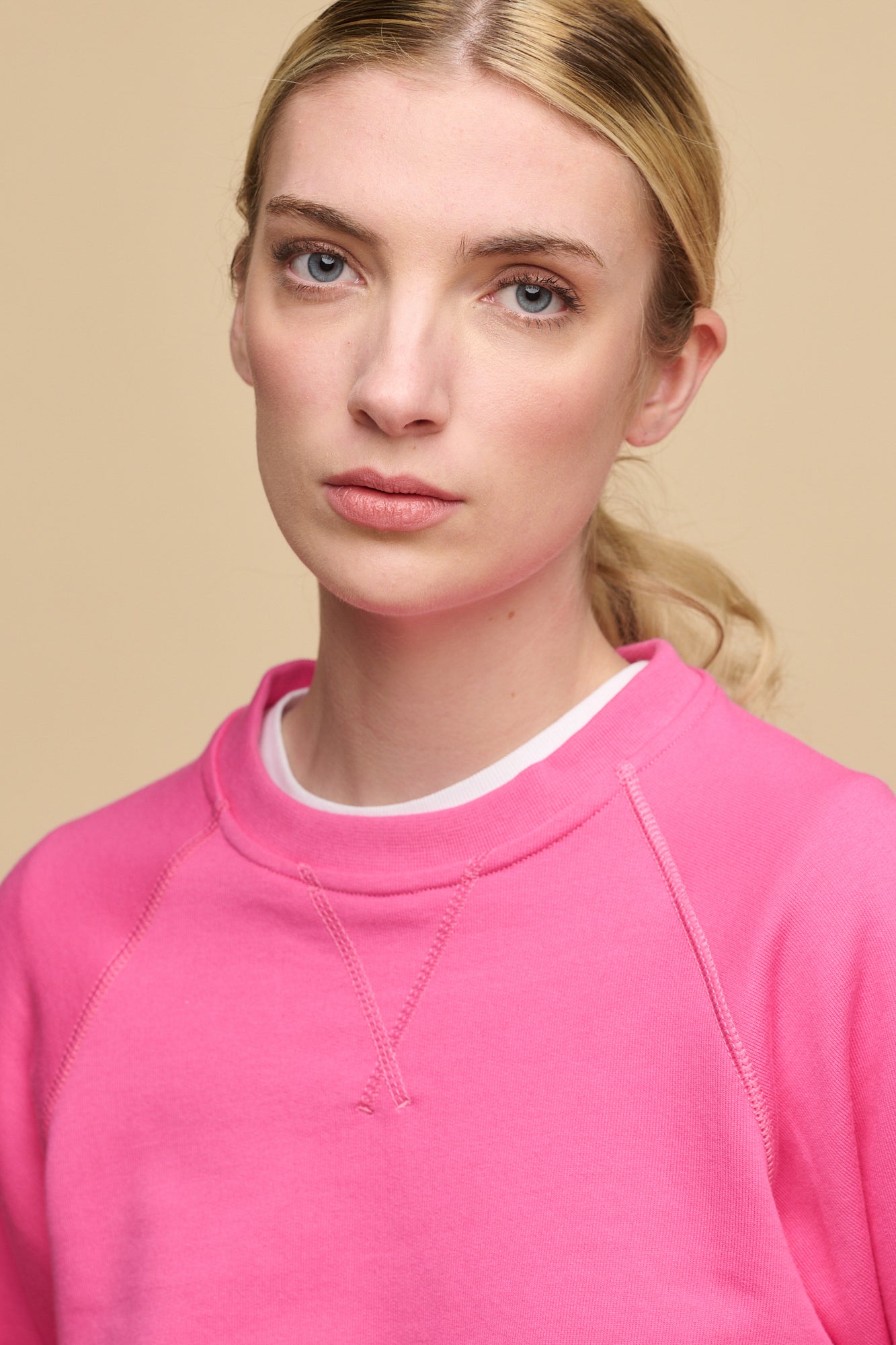 Women's Raglan Sweatshirt - Soft Fuchsia Pink Pullover for Casual Wear | Gym, Lounge & Everyday Comfort