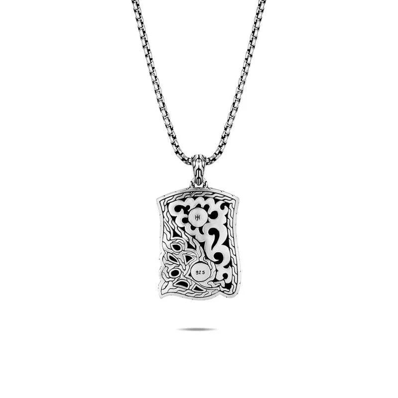 Classic Chain Men's Keris Dagger Dog Tag Necklace - Stylish Military-Inspired Jewelry for Men, Perfect for Everyday Wear, Gifts & Special Occasions
