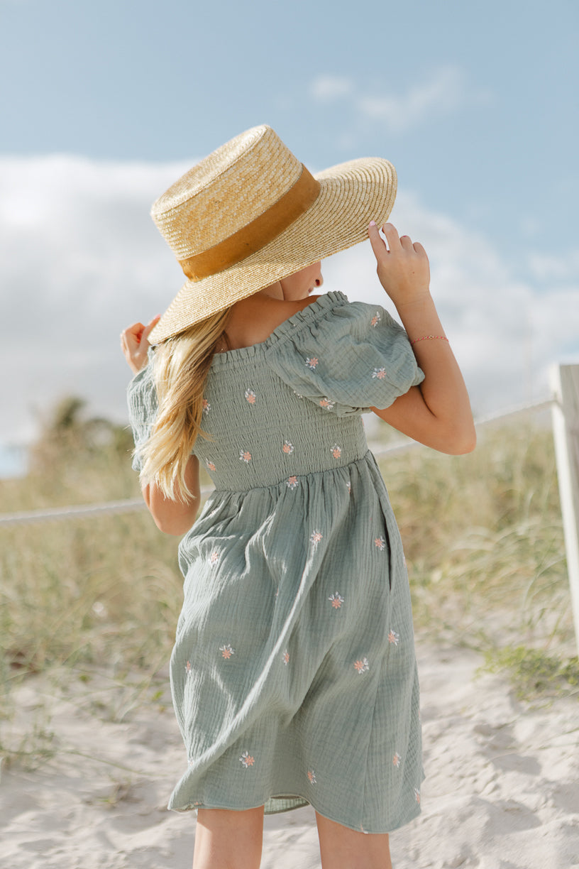 Mini Serendipity Dress in Blue Floral - Women's Summer Floral Print Sundress for Beach, Vacation & Casual Wear