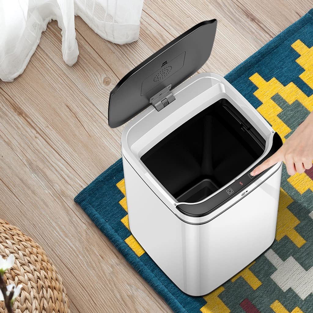 Smart Automatic Sensor Trash Can with Lid - 9L Touchless Kitchen & Bathroom Garbage Bin, Motion-Activated Night Light for Home, Office, Bedroom & Living Room (Color: A) - Perfect for Hands-Free Waste Disposal & Hygienic Spaces
