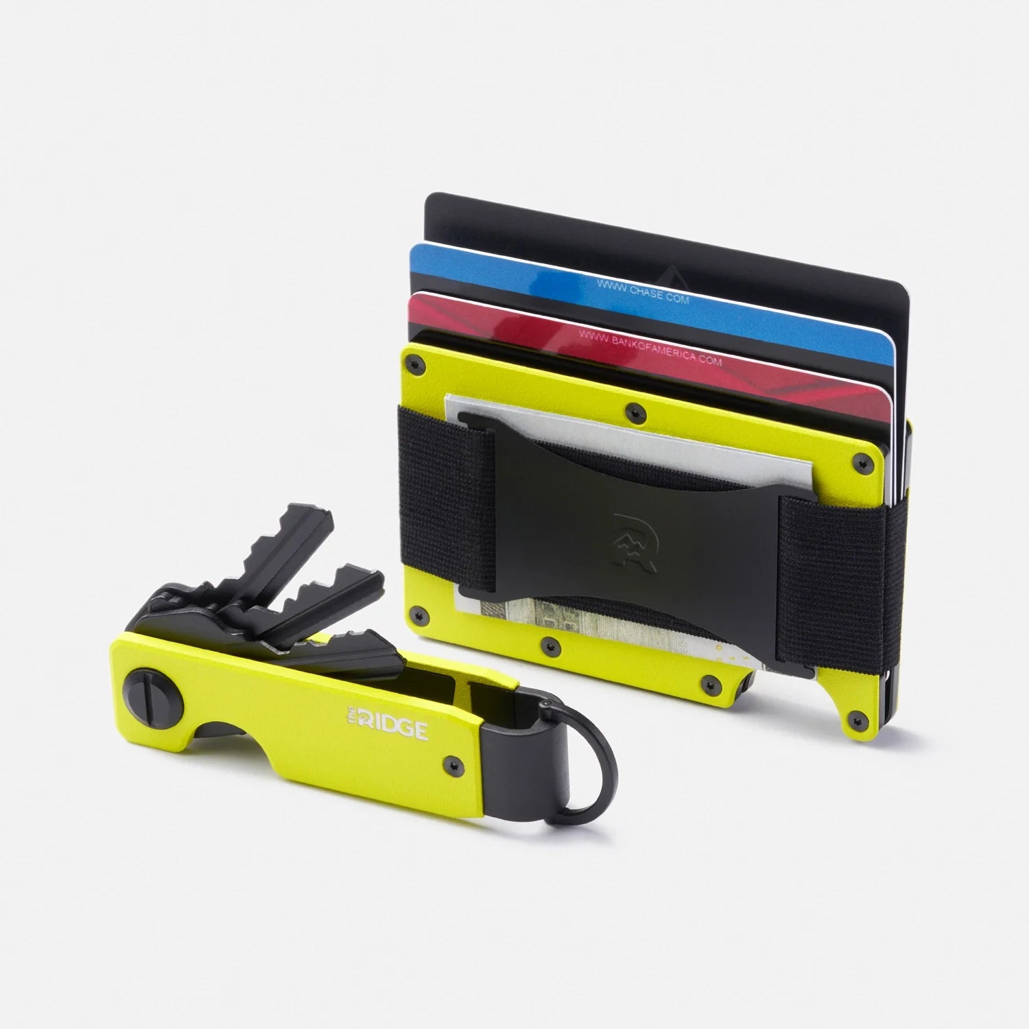 Ridge Daily Driver Kit - Hyper Lime | Slim RFID Blocking Wallet with Money Clip | Perfect for Everyday Carry, Travel & Minimalist Lifestyle