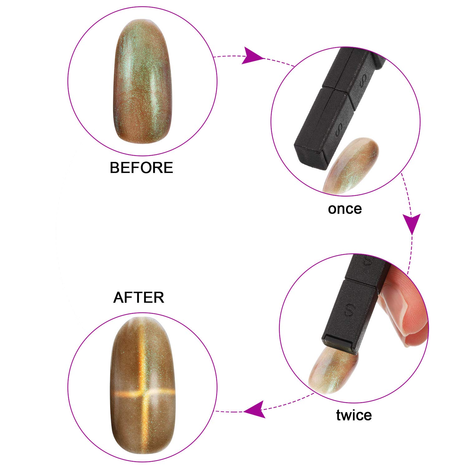 8-Piece Magnetic Stick & Plate Magnet Set for Gel Nail Polish Art - DIY Nail Design Tools for Born Pretty Effect | Perfect for Salon, Home Manicure & Nail Art Enthusiasts