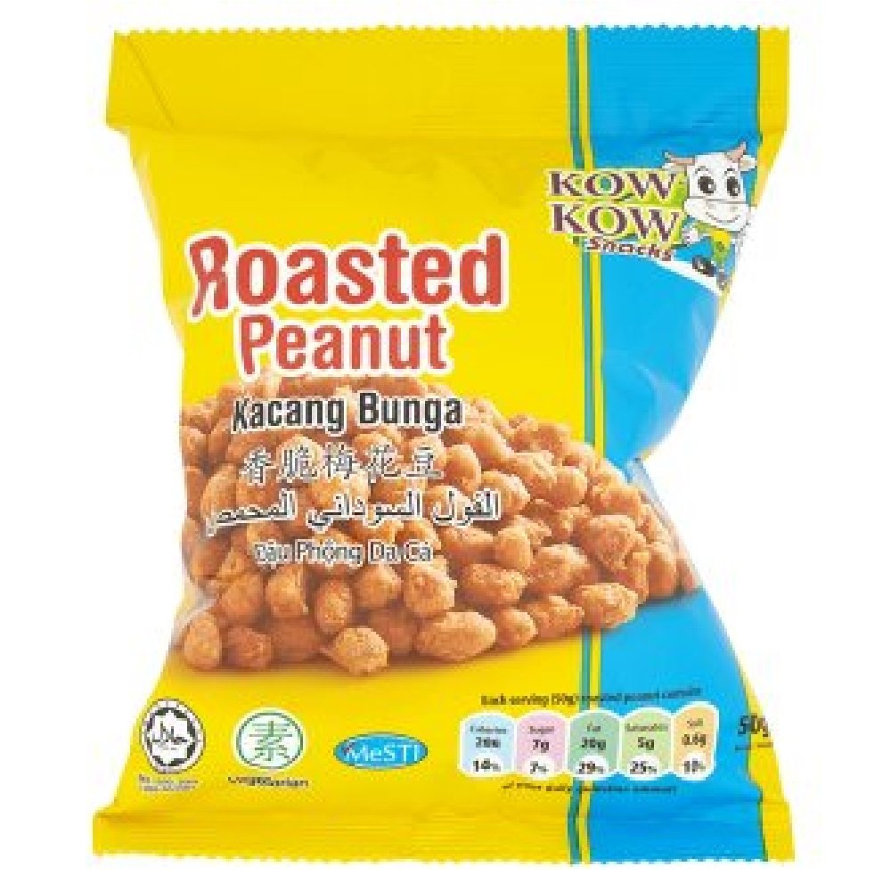 Premium Kow Kow Roasted Peanut Snacks - 6 Pack (50g Each) | Crunchy & Delicious Peanut Treats for Office, Travel & Party Snacking