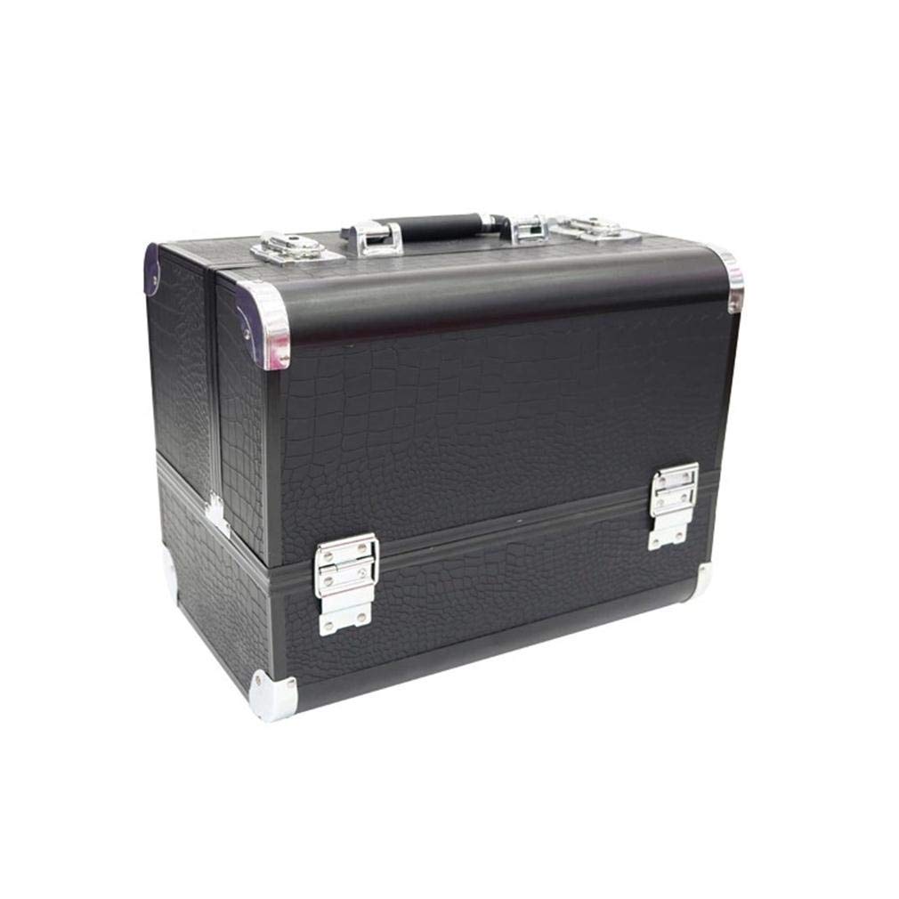ALUS Extra Large Aluminum Cosmetic Storage Box - Jewelry & Makeup Organizer Case, Multifunctional Beauty Vanity Box for Travel & Home Use, Nail & Cosmetic Toolbox with Durable Suitcase Design