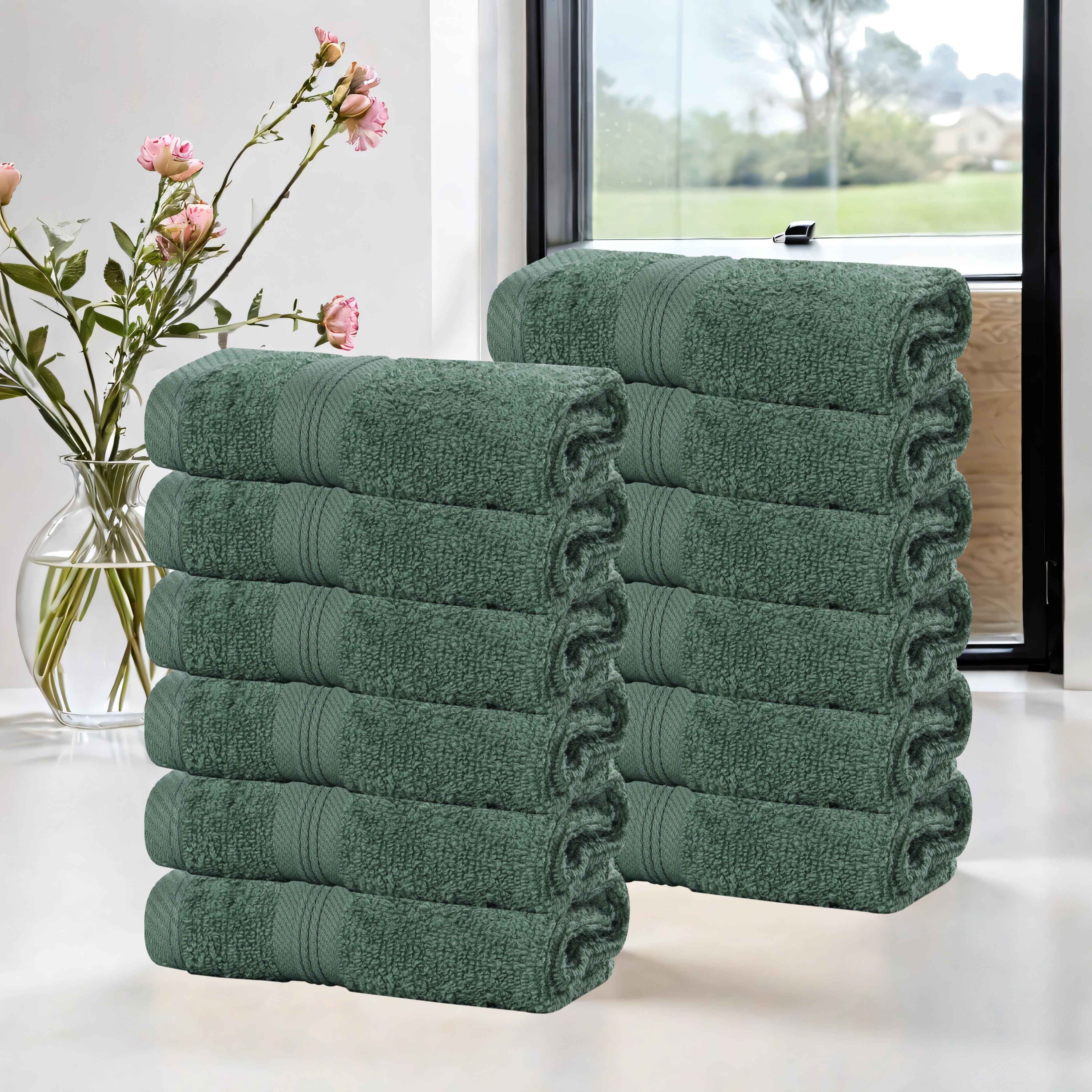 Premium 12-Pack Zero Twist Cotton Face Towels & Washcloths | Ultra Soft, Absorbent & Skin-Friendly | Perfect for Spa, Baby Care & Gentle Exfoliation