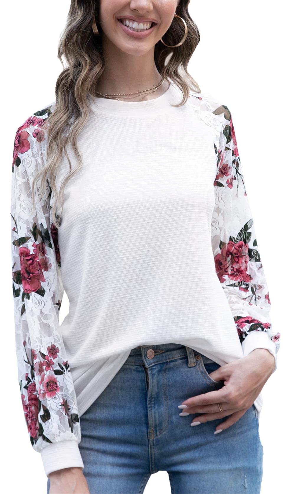 Women's Lace Tops - Long & Short Sleeve Casual Blouses | Loose Fit T-Shirts & Elegant Shirts for Work, Date Night & Everyday Wear