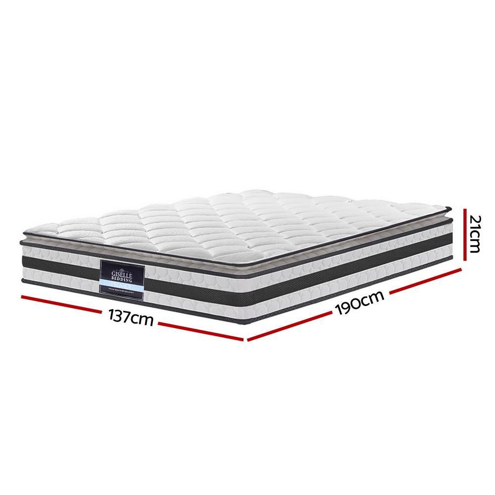Double Package | Airlie Bed White & Normay Series Pillow Top Mattress - Medium Firm Queen Size for Back Pain Relief - Perfect for Guest Rooms & Master Bedrooms