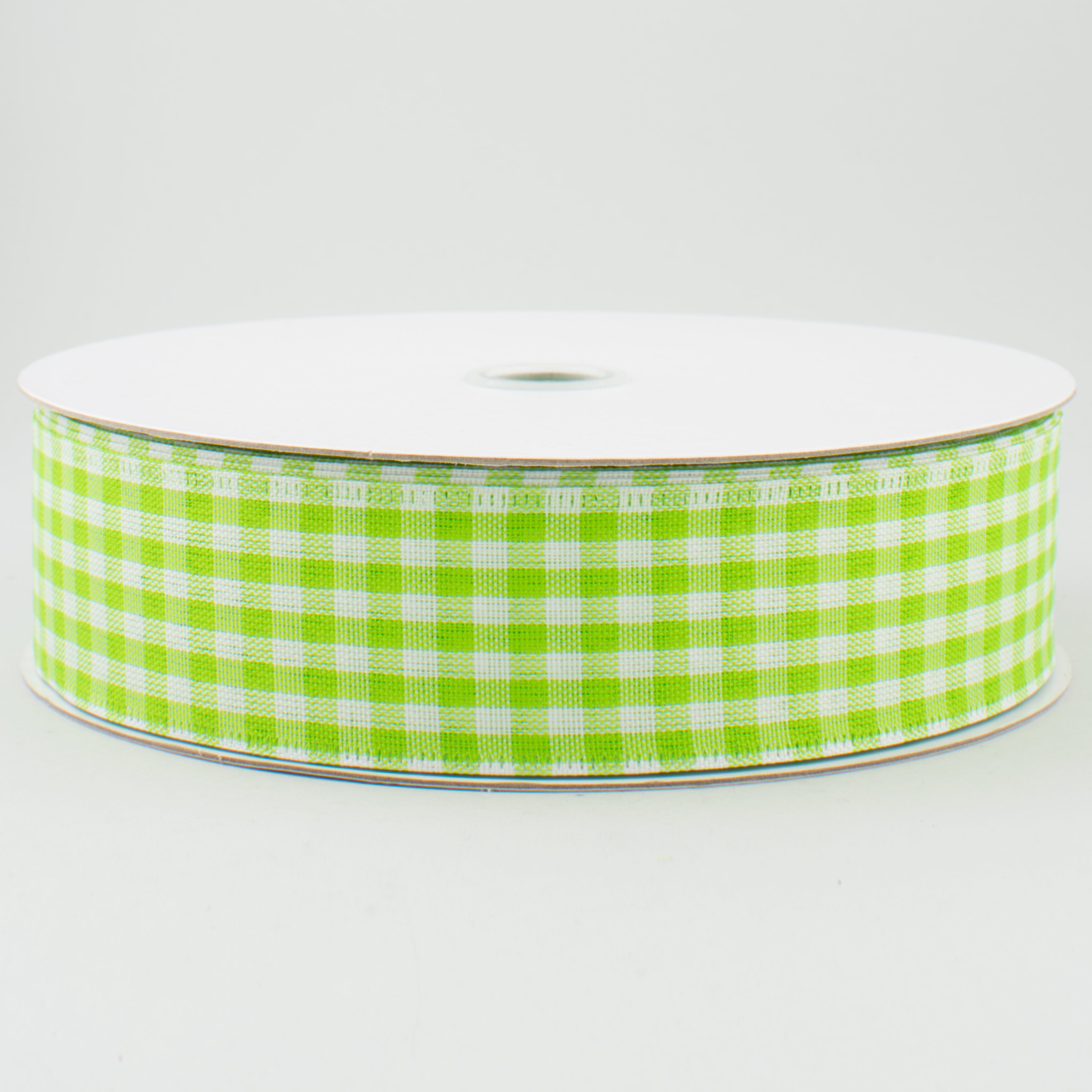 1.5 Inch Gingham Check Wired Ribbon - Fresh Green & White (50 Yards) for Gift Wrapping, Wedding Decorations and DIY Crafts