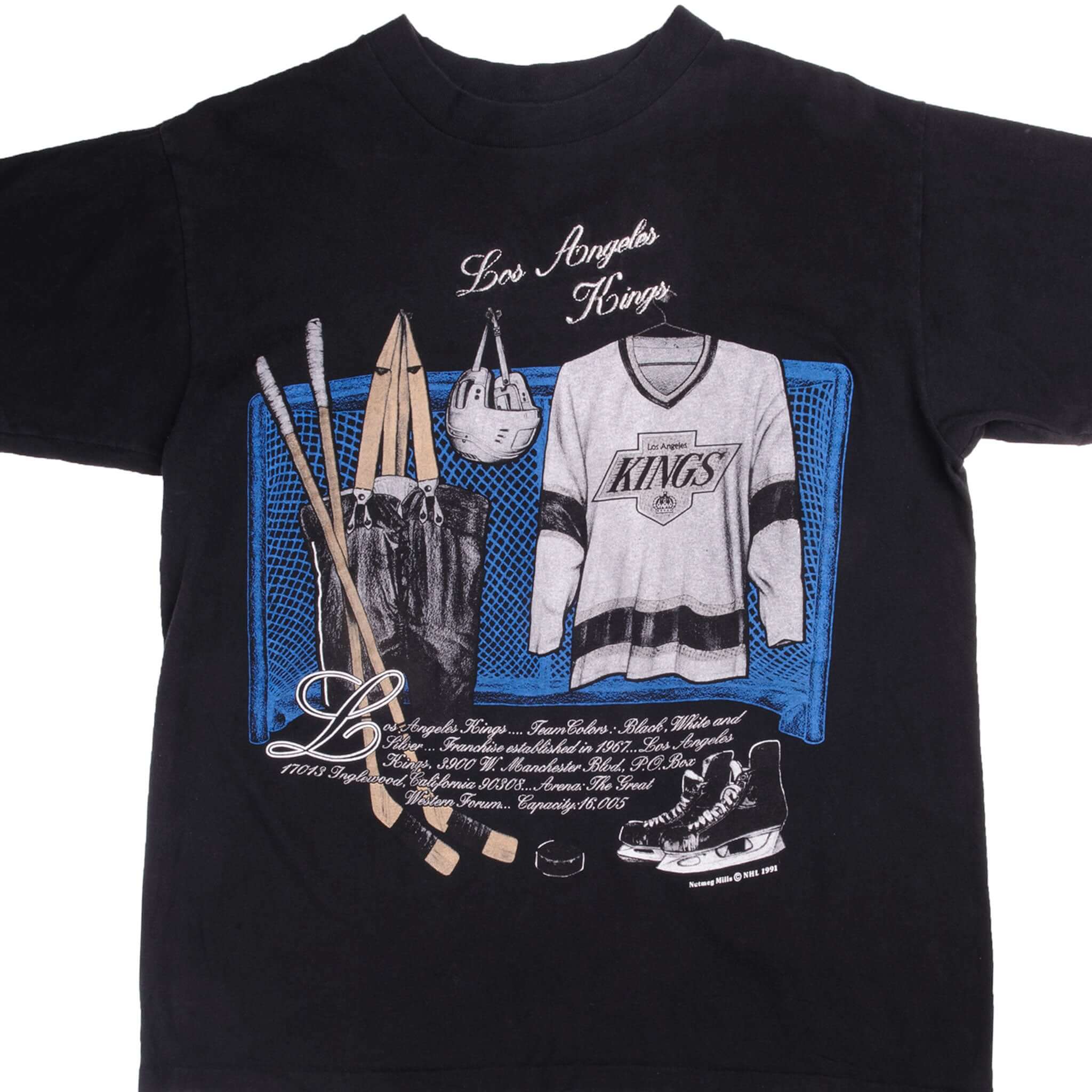 Vintage NHL Los Angeles Kings 1991 Retro T-Shirt - Large Size, Made in USA - Perfect for Hockey Fans, Game Day & Casual Wear