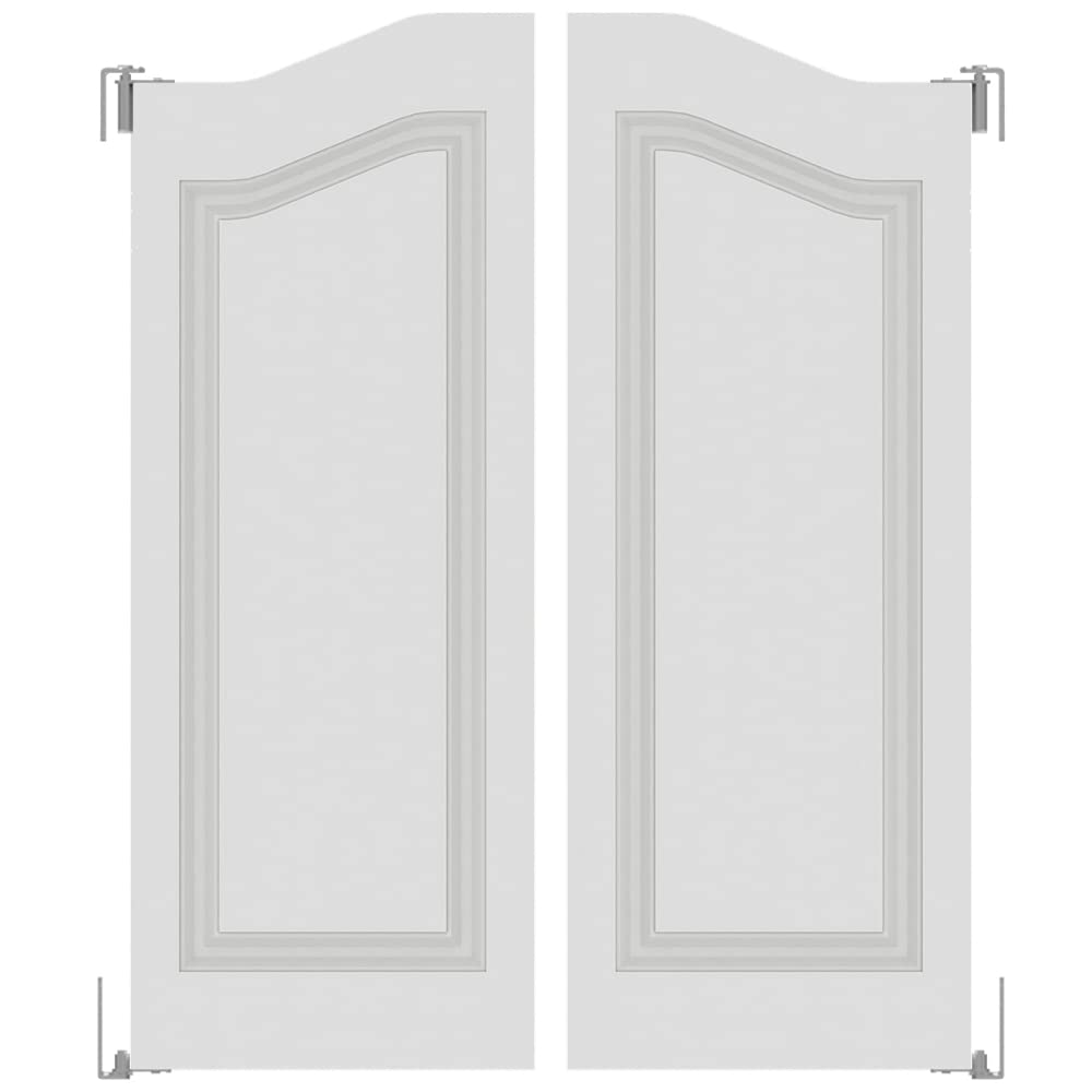 36×42 Inches Arched Top Cafe Door - Modern Minimalist Swinging Bar Door for 24/30/32/36 Inch Widths - Automatic Closing Two-Way Double Doors (White) - Perfect for Restaurants, Coffee Shops & Home Kitchens