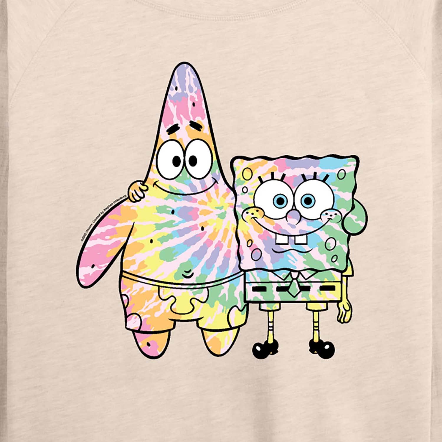 SpongeBob and Patrick Tie Dye Women's Lightweight French Terry Pullover Hoodie | Soft Casual Sweatshirt for Women | Perfect for Lounge Wear, Street Fashion & Anime Fans