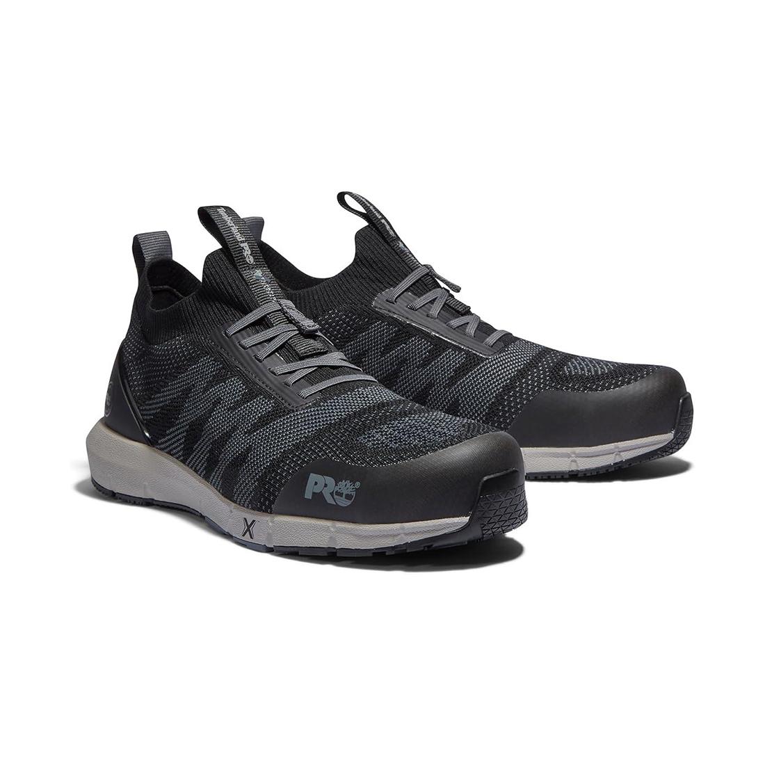 Radius Knit Composite Toe Work Shoes - CSA Certified Safety Footwear for Men & Women | Black/Grey | Lightweight & Breathable for Construction, Warehouse & Industrial Work
