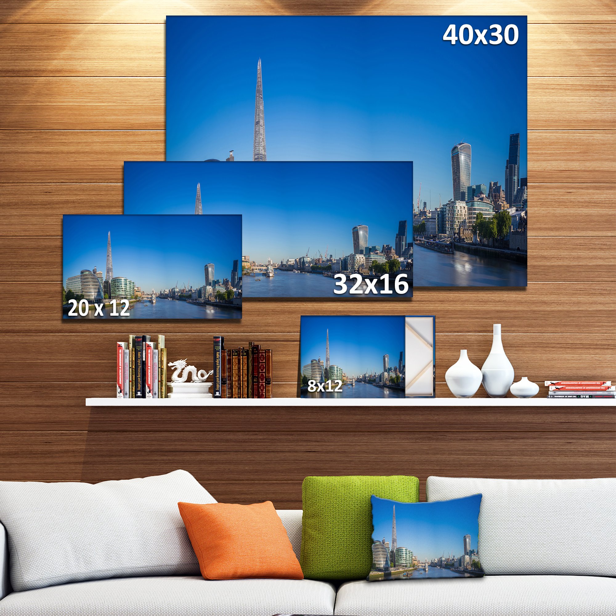London Panoramic Cityscape Canvas Art Print - Stunning Skyline Wall Decor for Living Room, Office & Home