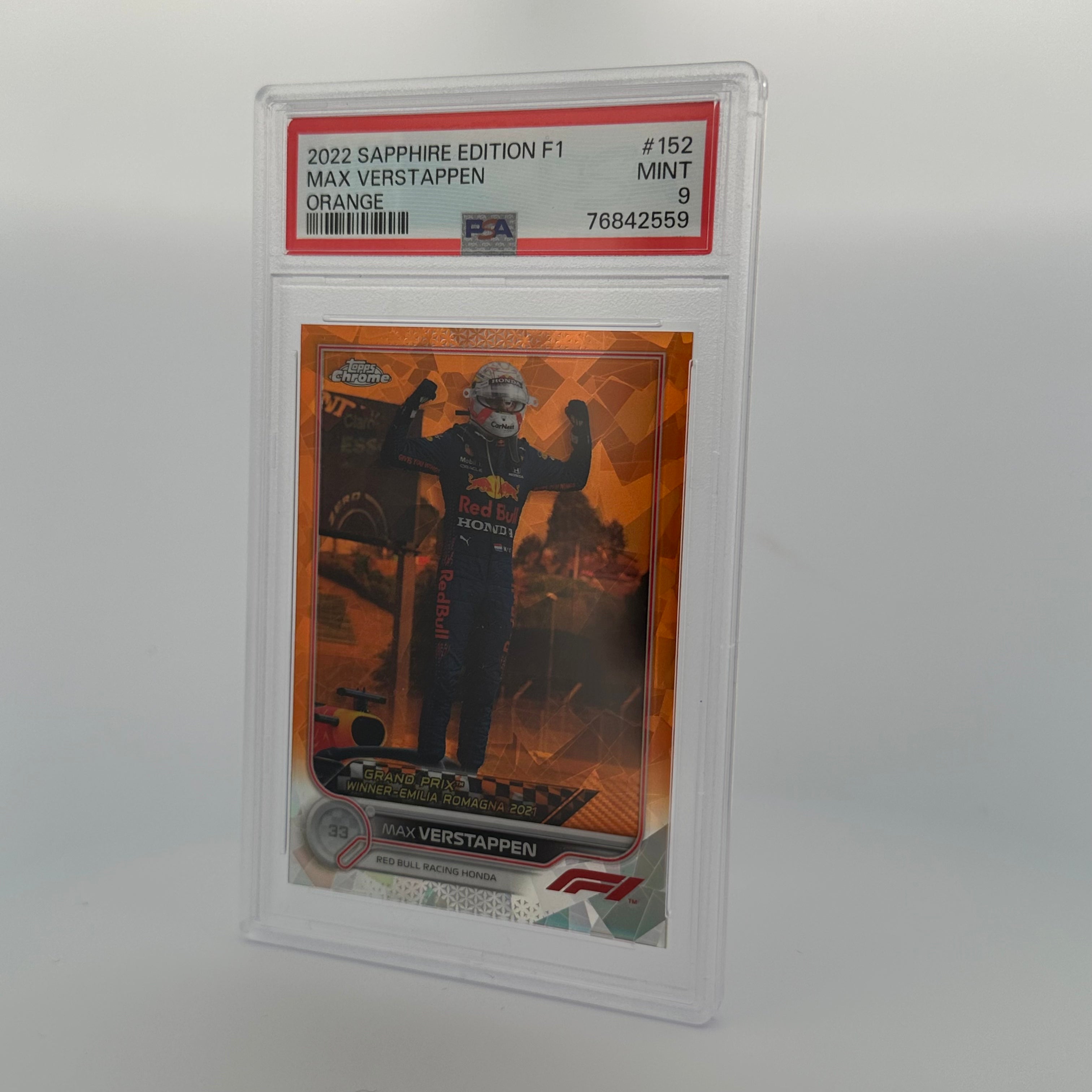 PSA 9 Graded 2009 MAX VERSTAPPEN #152 Sapphire Edition Orange Racing Card - Perfect for Collectors, Sports Memorabilia Displays & Formula 1 Fan Gifts