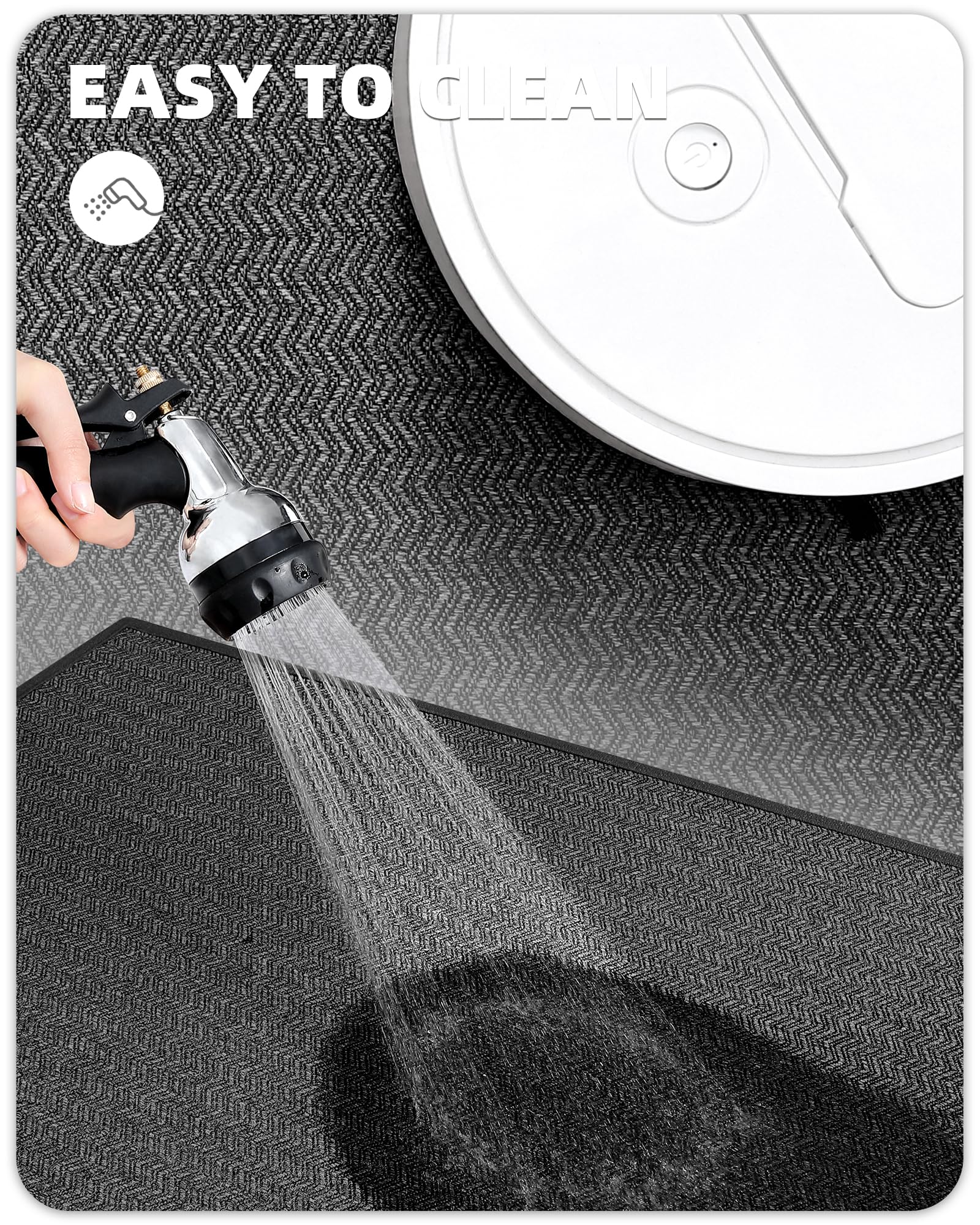 Non-Slip Dark Gray Kitchen Runner Rug 17