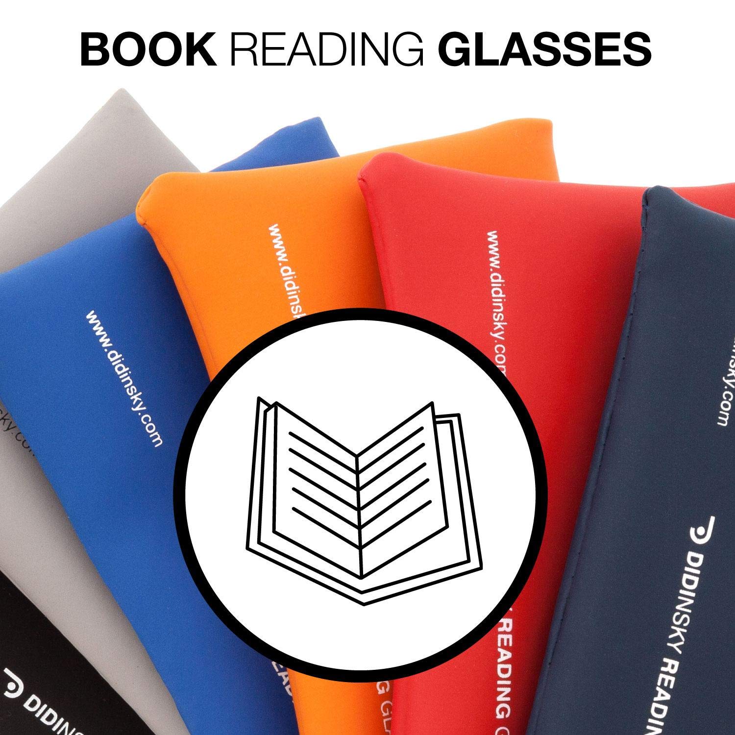 Premium Reading Glasses for Men & Women - Ultra Clear Anti-Glare Lenses with Comfortable Rubber Touch Frames (+1.0 to +4.0 Strength) - Perfect for Reading Books, Using Digital Devices & Close Work