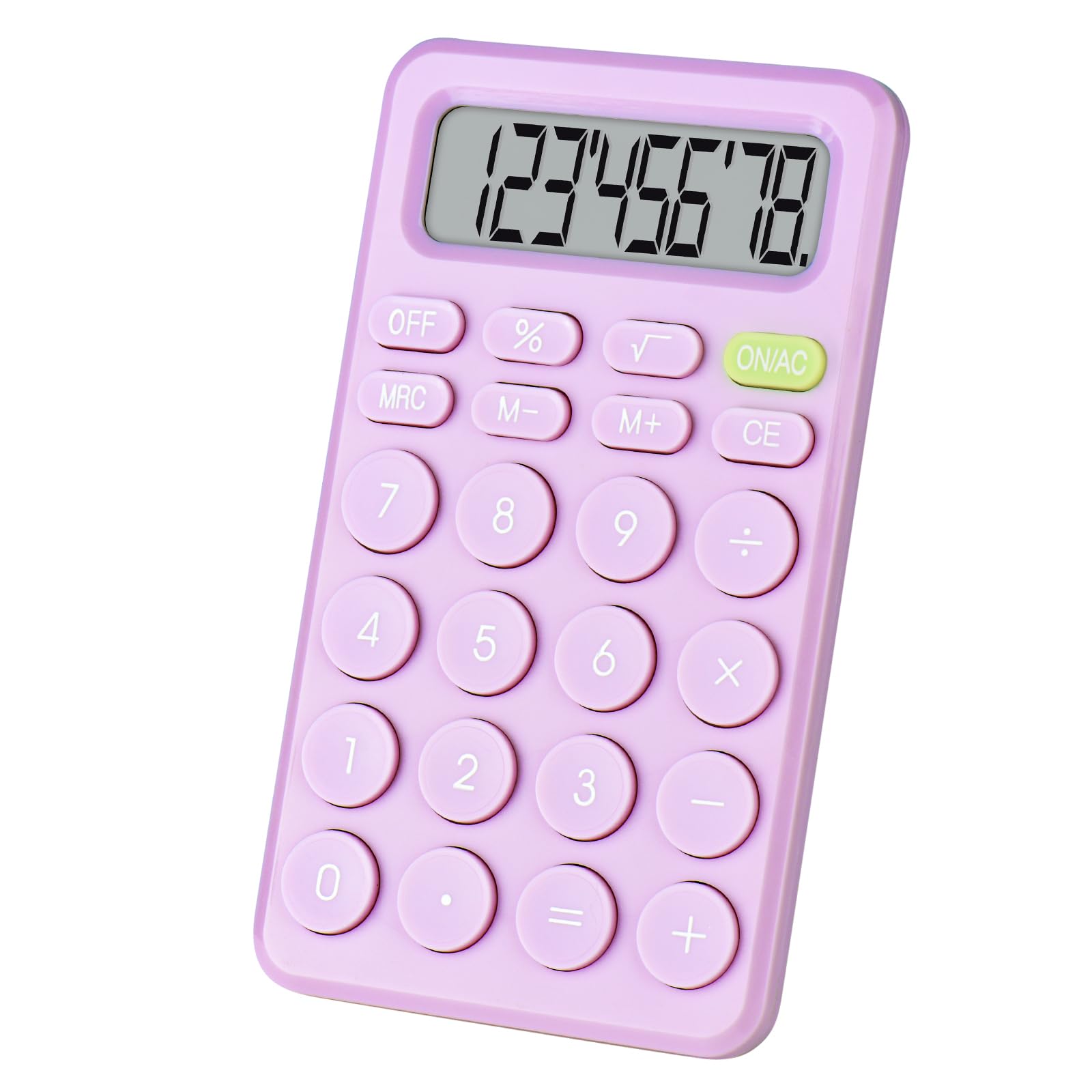 Basic 4 Function Calculator - Small Portable Pocket Calculator for Students & Office Use - Easy-to-Use Math Tool for School, Homework, Business & Accounting (Purple)