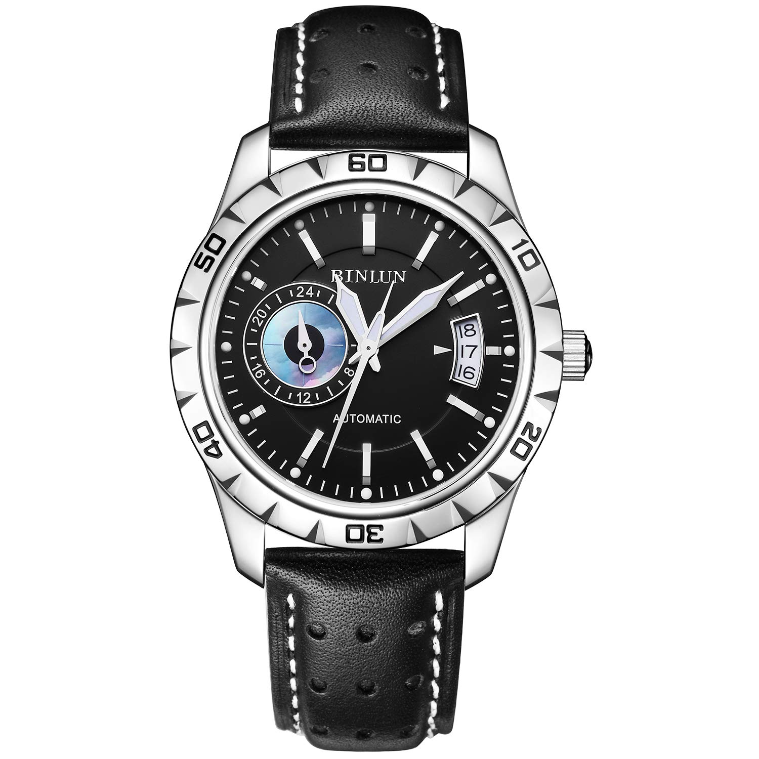 BINLUN Men's Gold Plated Skeleton Automatic Watch - Waterproof Stainless Steel Two-Tone Band - Luxury Valentine's Day Gift for Him - Perfect for Business, Formal Events & Special Occasions