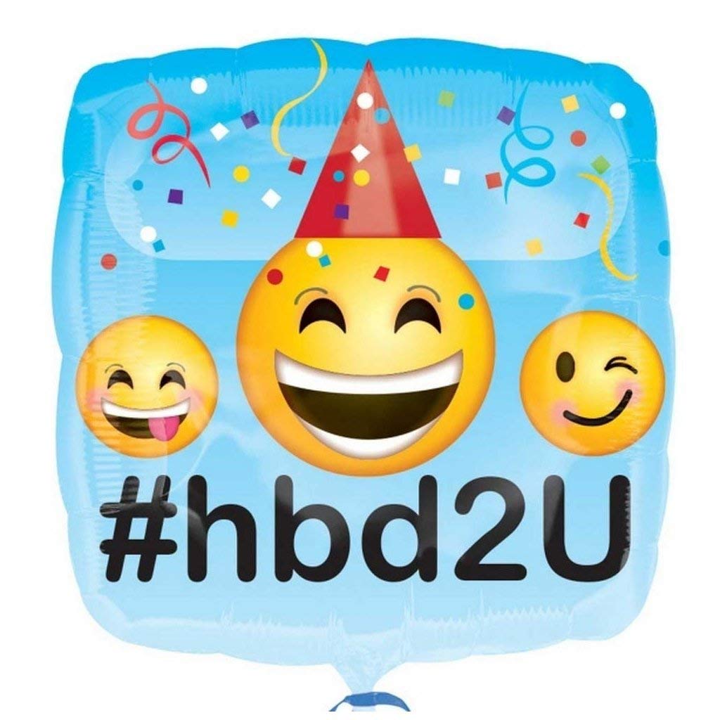 Amscan 3361701 Smiley Happy Birthday Foil Balloons - 12 Inch Party Decorations for Birthday Celebrations, Baby Showers & Festive Events