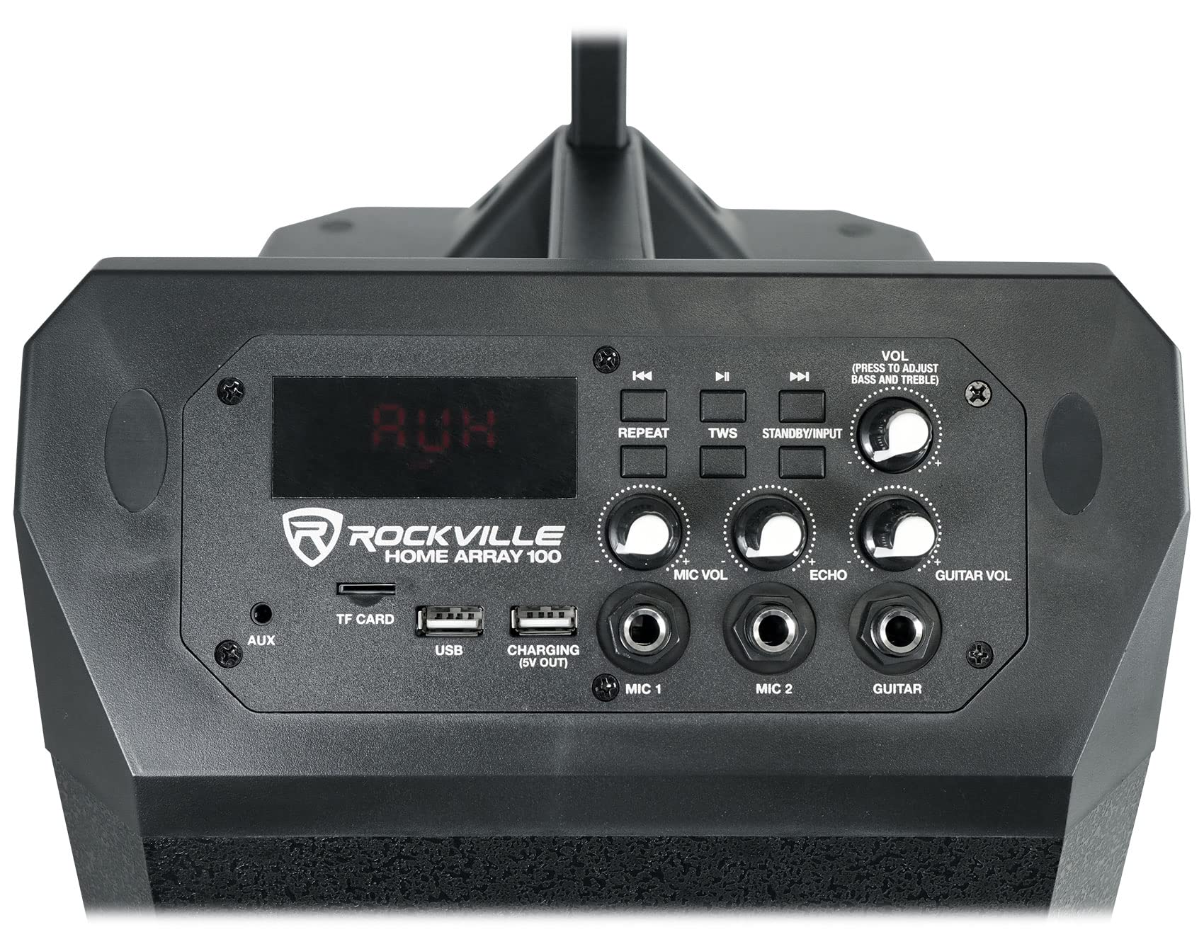 Rockville Home Array 100 1000W Powered Subwoofer & Speaker System with Bluetooth, USB/TF Playback, TWS Linking, 2 Mic Inputs - Ideal for Home Theater, Karaoke, Parties & Music Listening