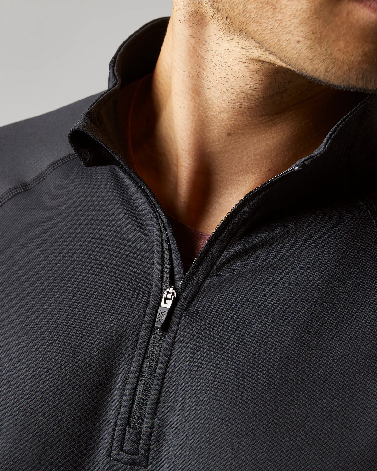 Rhone Men's Session 1/4 Zip Pullover Sweater - Lightweight Performance Fleece for Running, Gym & Outdoor Activities - Black