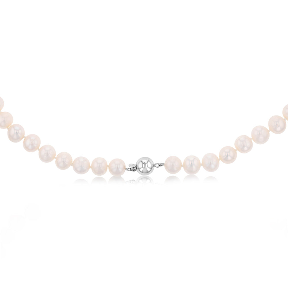 45cm Freshwater Pearl Necklace with Sterling Silver Clasp - Elegant Jewelry for Women, Perfect for Weddings, Parties & Special Occasions