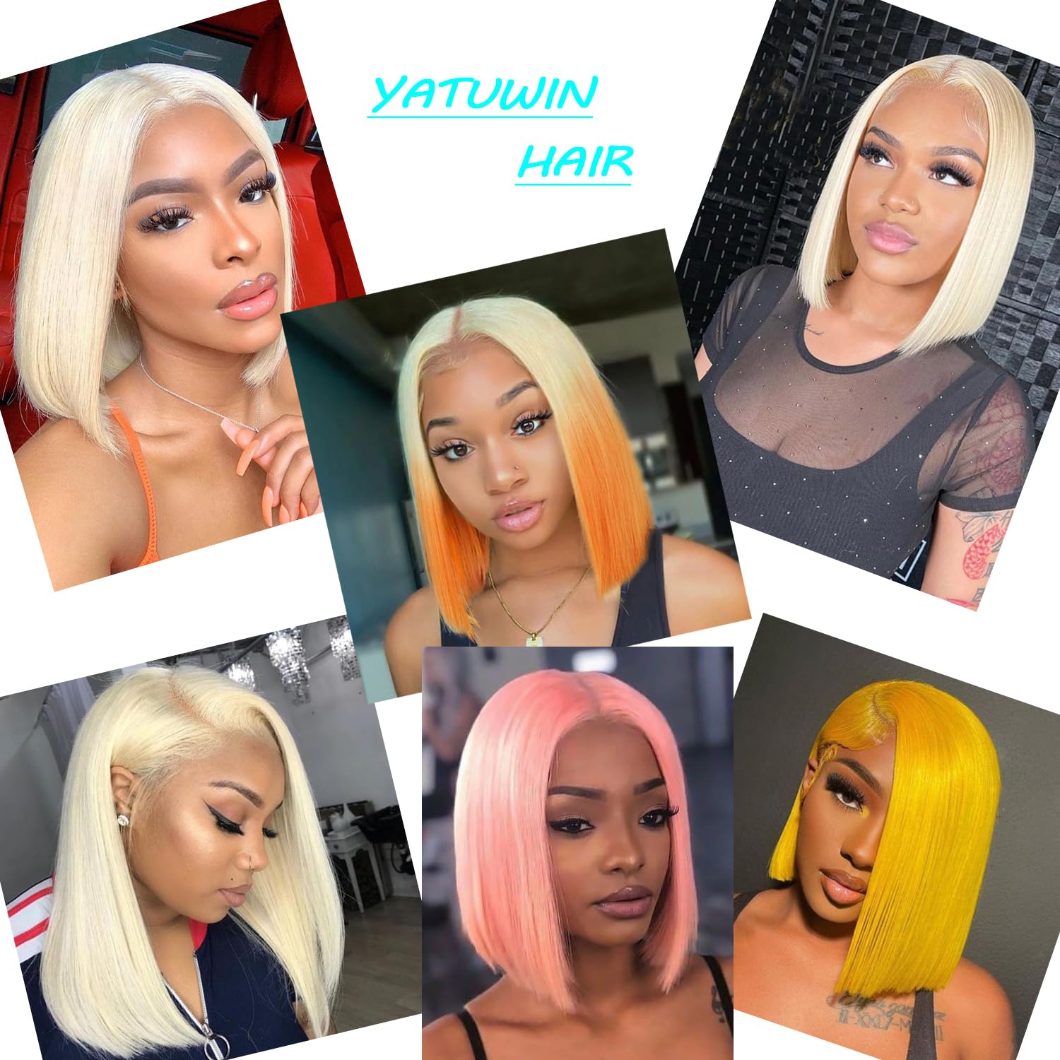 613 Blonde Bob Wig Human Hair 16 Inch Lace Front Wig - 13x4 Straight Frontal Wigs with 180% Density | Short Bob Wigs for Black Women | Perfect for Daily Wear, Cosplay & Special Occasions