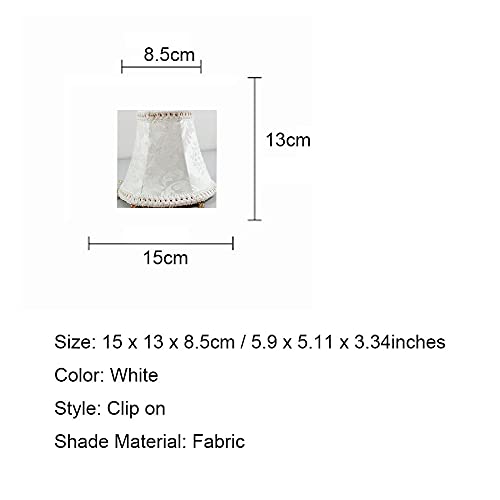 5.9 Inch White Beaded Lampshade - 15cm Dia Mini Lamp Cover for Wall Lights & Chandeliers | Elegant Home Decor for Bedroom, Living Room & Dining Room