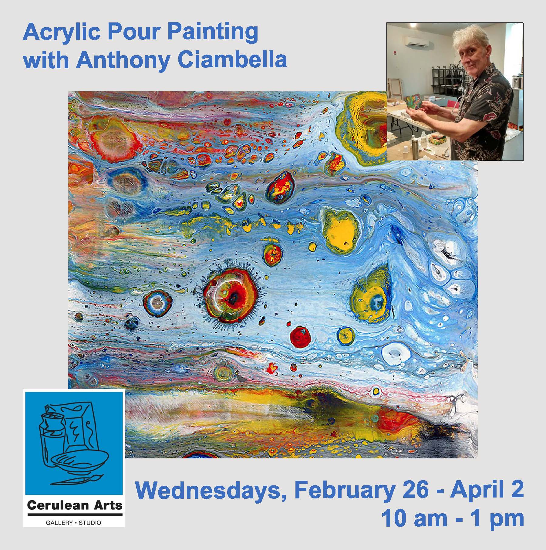 Acrylic Pour Painting Kit with Anthony Ciambella - Complete DIY Fluid Art Set for Beginners & Professionals - Perfect for Home Decor, Wall Art & Creative Gifts