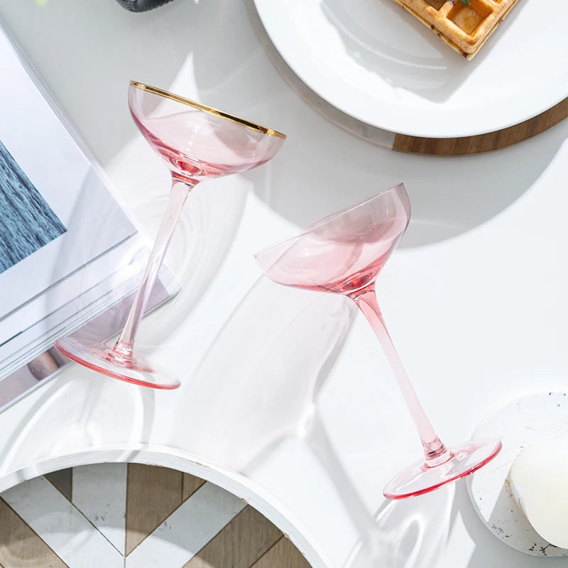 Pinkshot Elegant Cocktail Glass Set - 4-Piece Shatterproof Stemware for Margaritas, Martinis & Wine - Perfect for Parties, Weddings & Home Bar Decor
